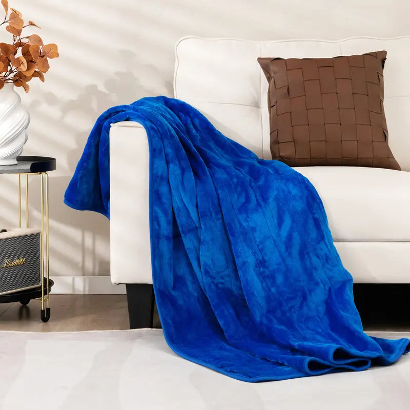 Heated Electric Throw Blanket - Double-Sided Flannel